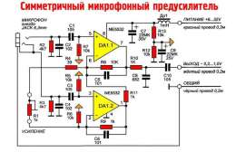 печатная плата "Симметричный микрофонный усилитель на NE5532"
